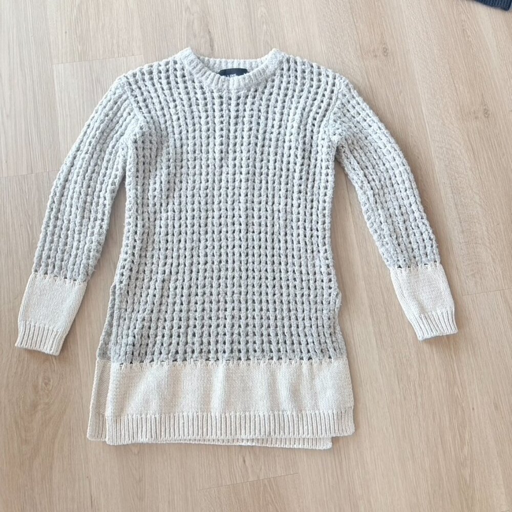 LINE THE LABEL open chunky knit gray sweater Small